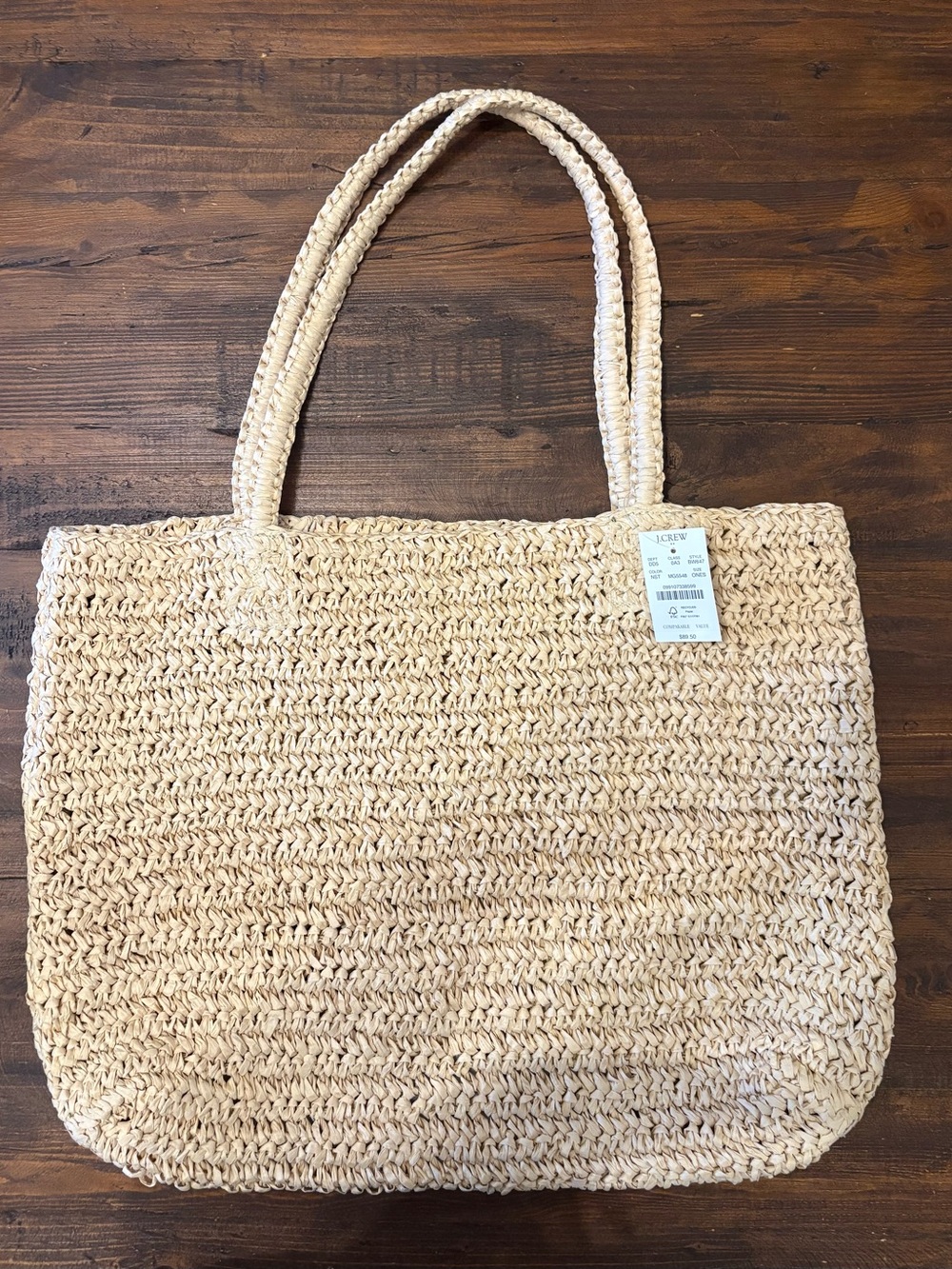 Jcrew Woven Straw Tote Bag in Natural - Unbranded